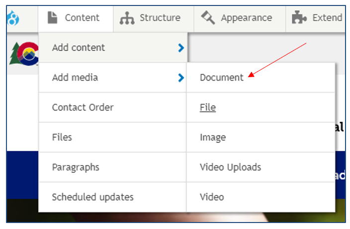 screenshot showing where to upload a document