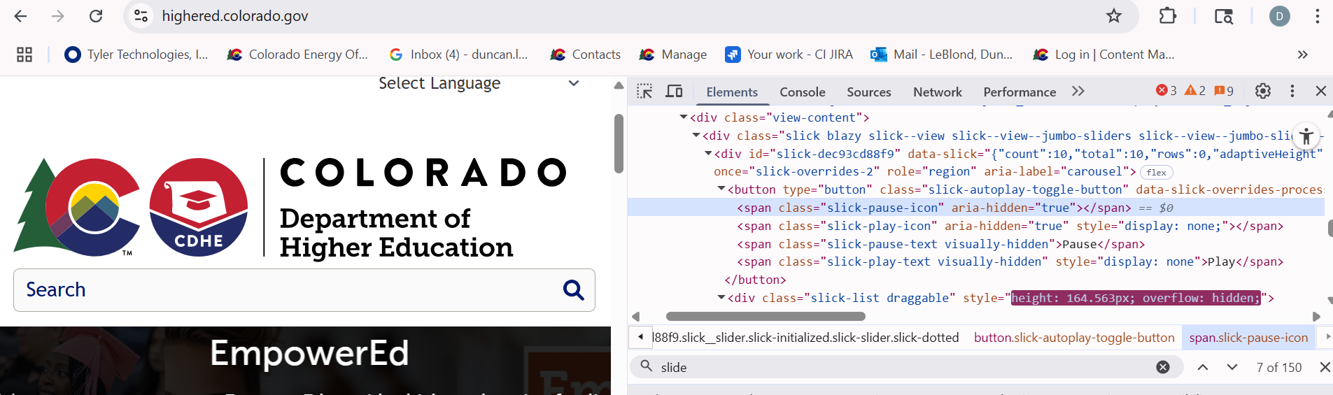 Image showing display:none element added to hidden pause or play button
