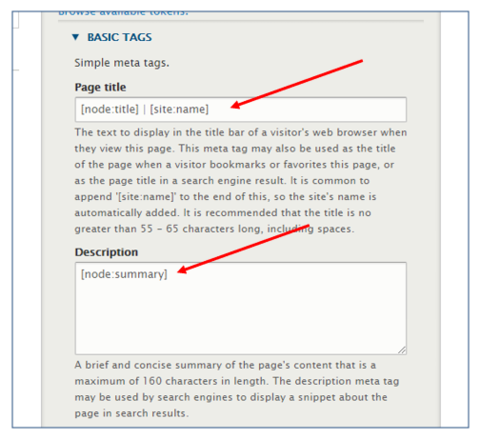 Meta Tagging fields